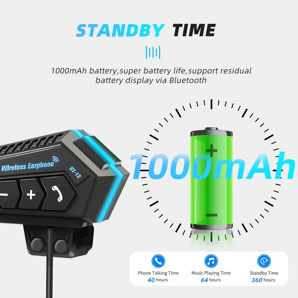 SY123 Motorcycle Driving Blue-ooth Speaker Handsfree wireless Blue-tooth headset for motorcycle helmet