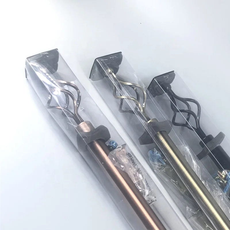 3M iron round tube twisted curtain iron retro decorative rod metal double curtain rod