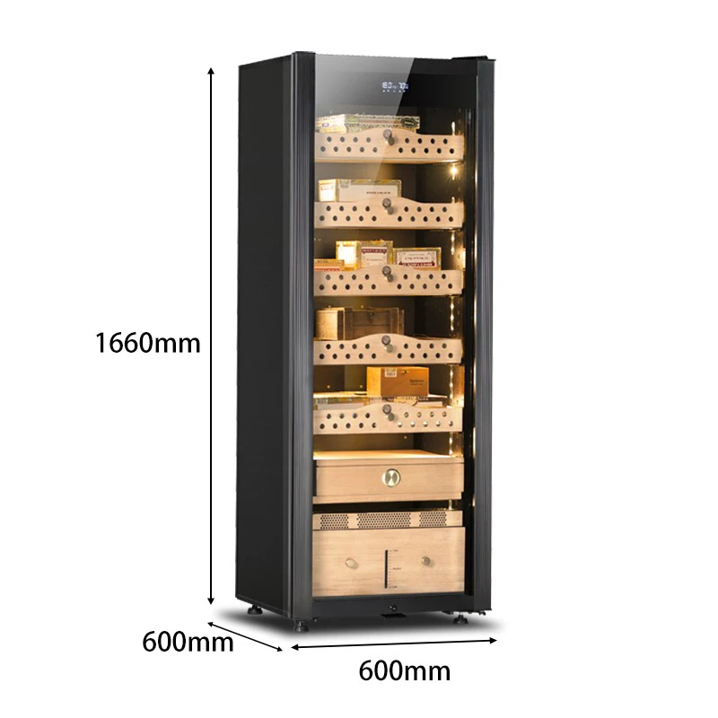 Factory Direct Offer Premium Spanish Cedar Precise Climate Controlled Electronic Cigar Humidor Cabinet for Sale
