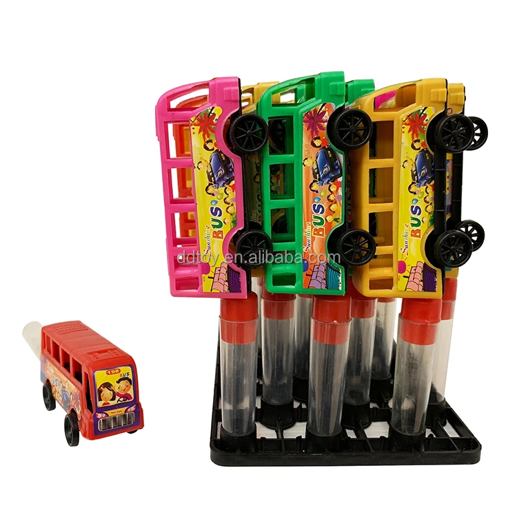 Wholesale Bus Sweet Sugar Tube Candy Filled Toys