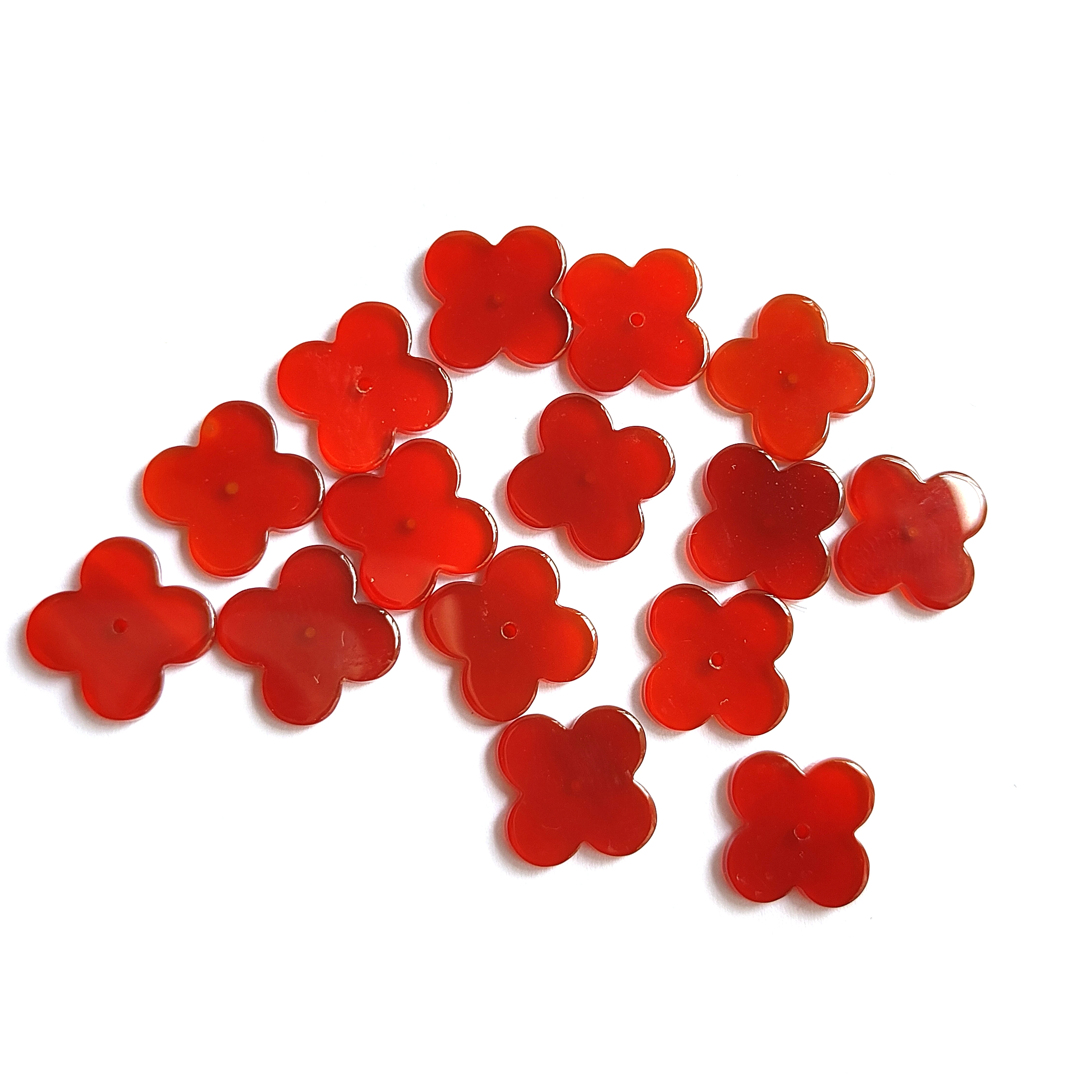 Dubai Wholesale 13*13mm Malachite Clover Four Leaf Clover Stone Agate Shell Tiger Eyes Stone  For Diy Jewelry