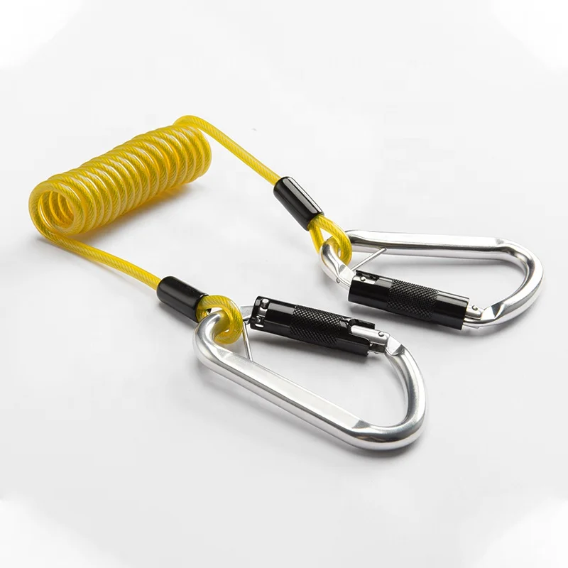 High Quality Fairly Elastic Lanyard Spiral Tool Manufacture Lockable Spring Tool Cord for Safety