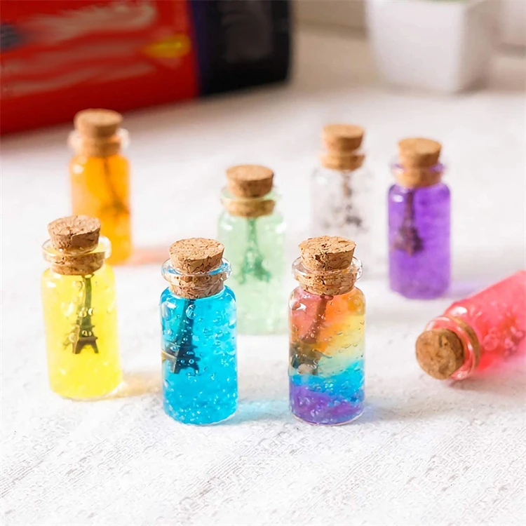 Unique Round Clear 20ml Mini Wishing Storage Glass Bottles With Cork Stoppers For Decoration/Arts/Party Favors