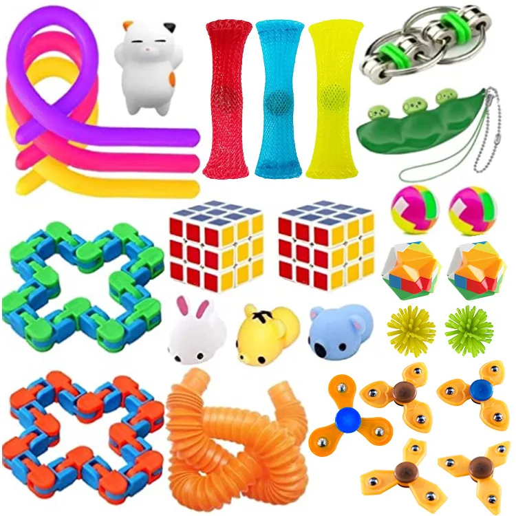 wholesale new push fidget sensory toy pop bubble silicon stress balls popit fidget toy set for kids