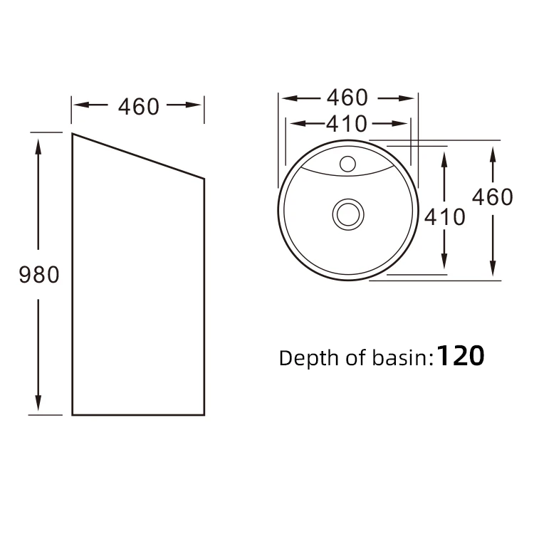 Hot sale bathroom pedestal basin modern matt black freestanding basin