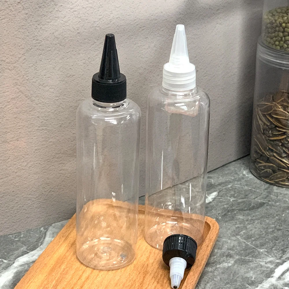 Hot-Sale Plastic Squeeze Sharp Mouth Squeeze Bottles with Twist Cap