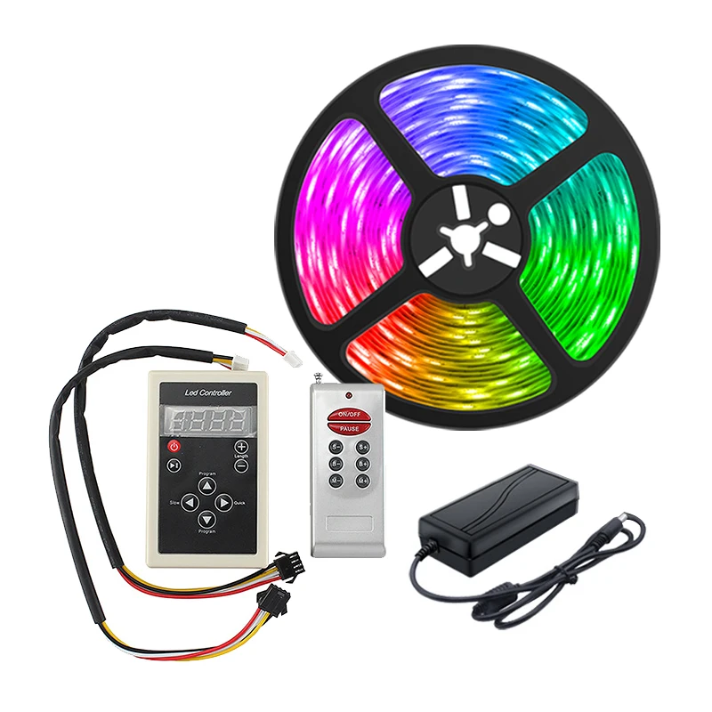 5m RGB Мечта Магия светодиодные полосы DC12V 6803 IC IP67 В комплект поставки одноцветной светодиодной ленты без защиты от воды 5050 SMD 150LED гибкий свет + 133 программа RF контроллер