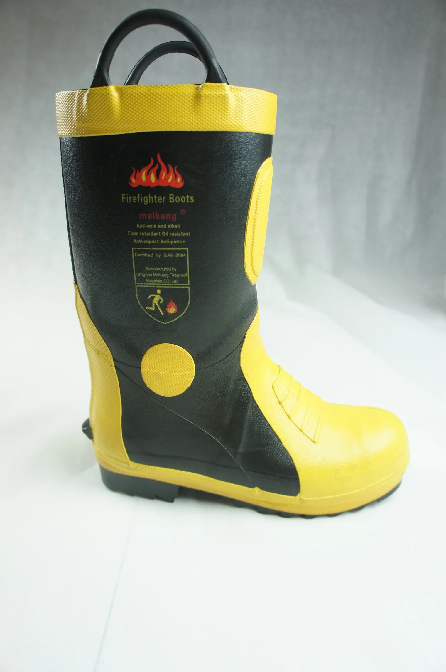 EN15090 Rubber Firefighting boots safety shoes for fireman worker black yellow