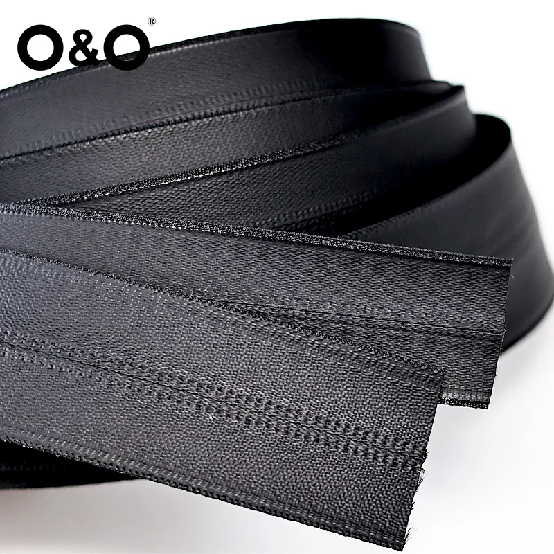 O&O Water-Resistant Waterproof Zipper TPU Pu waterproof zipper roll for Outdoor Applications Long Chain Waterproof Zipper Roll
