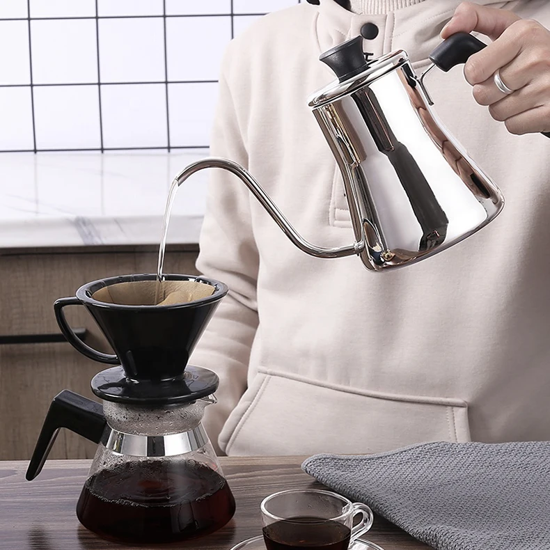 Custom Heated Plastic Handle Stainless Steel Tea Espresso Pot Coffee Gooseneck Pour Over Kettle