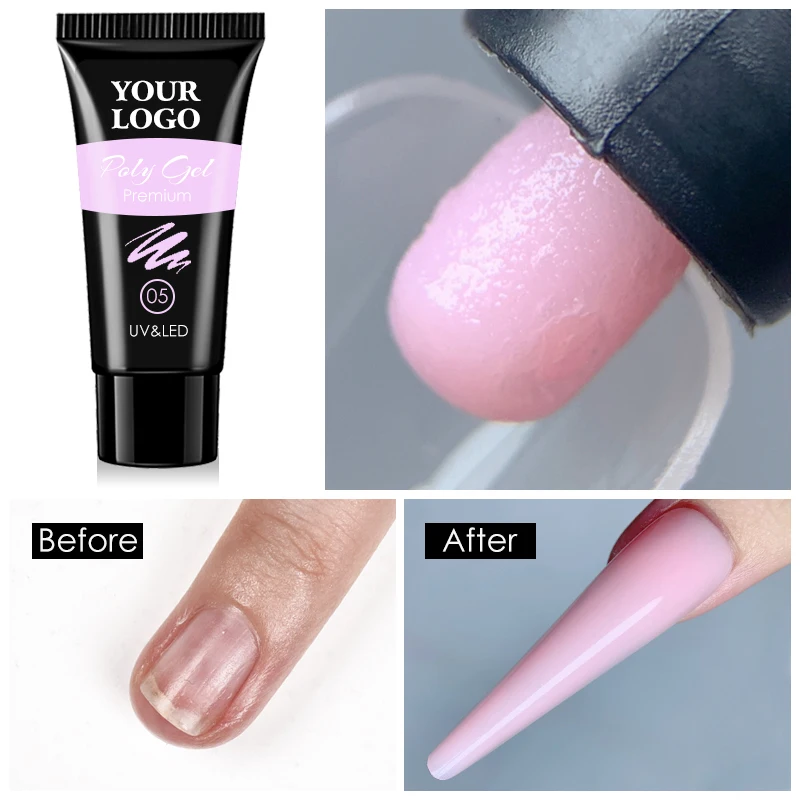 Deroi Upgrade Nude Poly Gel New Formula poly Extension nail gel builder Hema Free TPO Free Acrylic Poly Gel for Nail Extension
