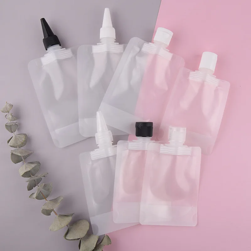 New Design Matte Plastic Stand Up Hair Dye Conditioner Packaging Bag With Disc Cap For Cosmetic Twist Top Cap Spout Pouch