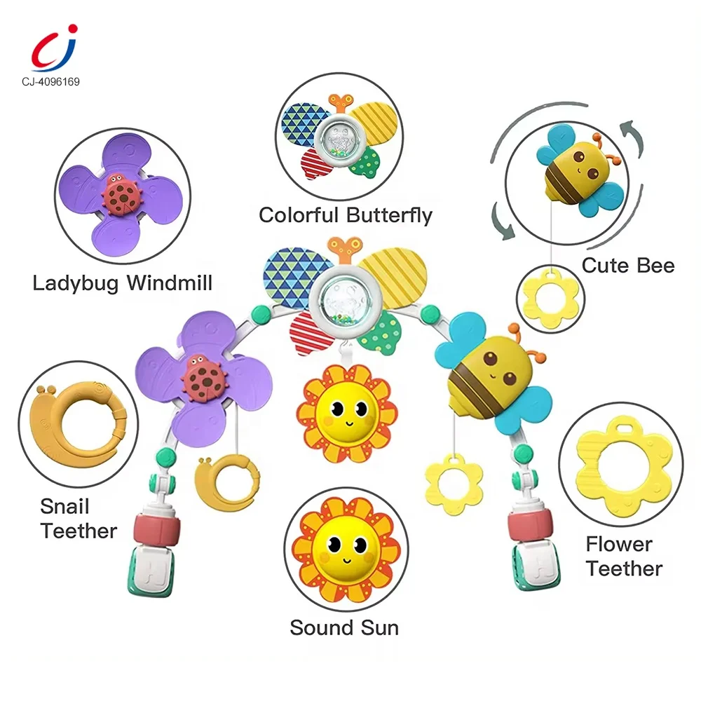 Chengji baby musical hanging rattle toys newborn sensory activity toy baby music rotating bed bell toy