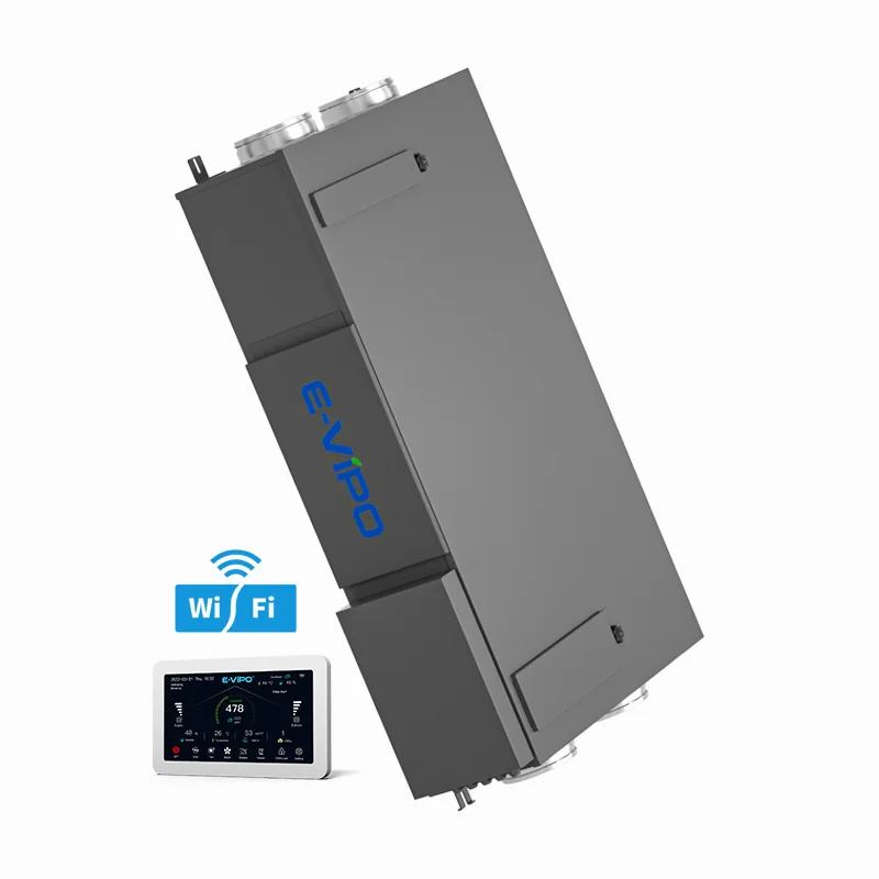 Double Flow VMC HRV Heat Recovery Ventilation Fresh Air System EC Motor Energy Recovery Recuperator ERV Mechanical Ventilator