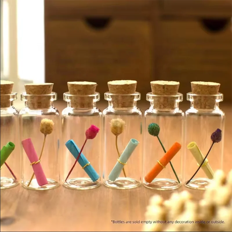 Wholesale Various Size Plastic Bottle Customizable Logo Portable Packaging Easy To Clean Small Glass Bottles With Cork