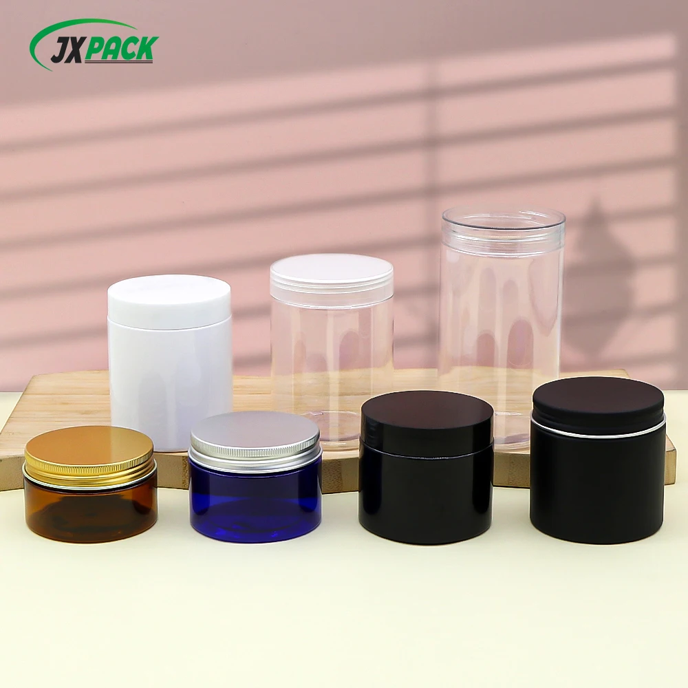 Factory Direct Sale 71mm 50 80 100 120 180 200 250 300 400 500ml Food Honey Cookie Food Jar With Lid Clear PET Spice Plastic Jar
