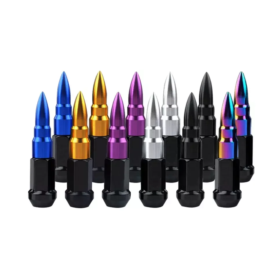 Blox Racing 20Pcs M12X1.5 Extended Tuner Wheels Rims Lug Nuts With Spikes Spear tip M12*1.25