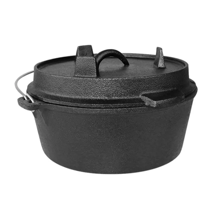 Wholesale Camping Dutch Oven Cast Iron Set 25Cm 4 L 5L Bulk With Lids Pan Fryer Pot Ones Time