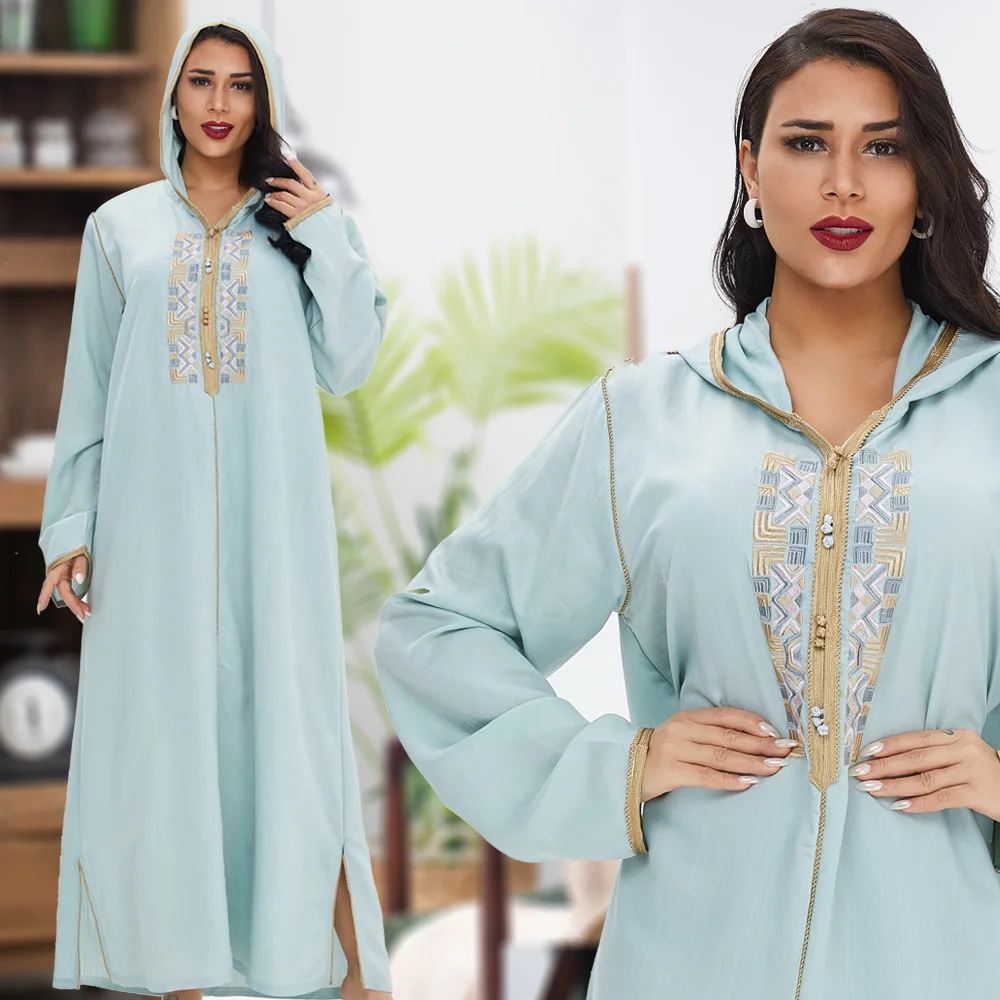 New Design India Fashion Clothing For Muslim Women Long Sleeves Traditional Clothes Embroidered Ethnic Dresses For Women