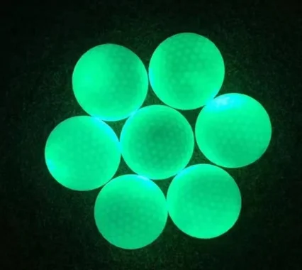 Wholesale Golf luminous ball glow golf ball after UV light glow in the dark Urethane fluorescent golf ball