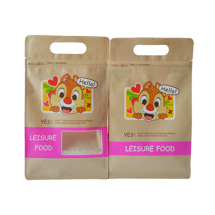 Custom Printed Zip Lock Flat Bottom Compostable Clear Stand Up Pouch Premium Kraft Paper Candy Drip Coffee Bags 250G
