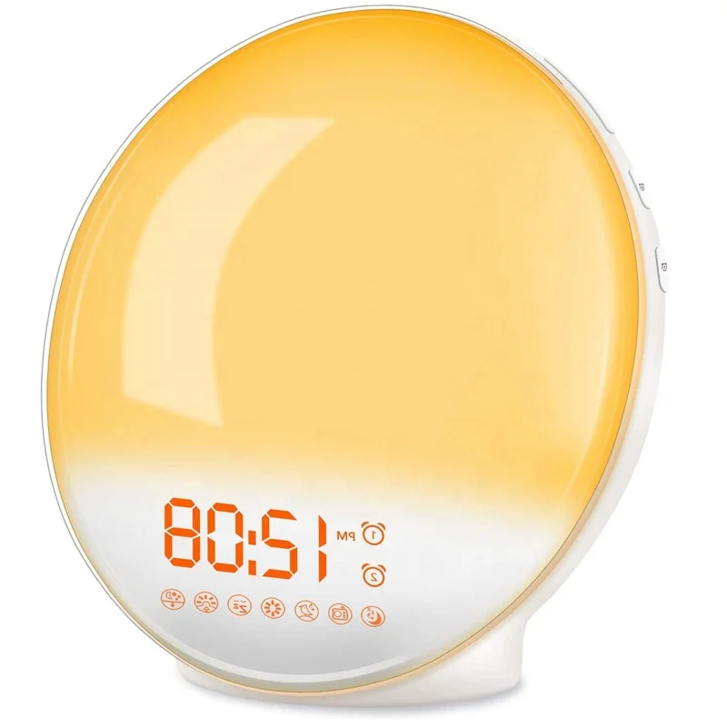 SmartSleep Wake-up Light, Colored Sunrise and Sunset Simulation, 5 Natural Sounds, FM Radio & Reading Lamp White