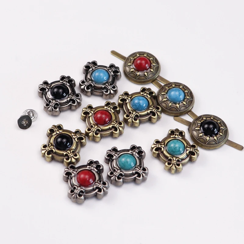 metal conchos with screw factory coin conchos decorative with crystal for belt and accessories