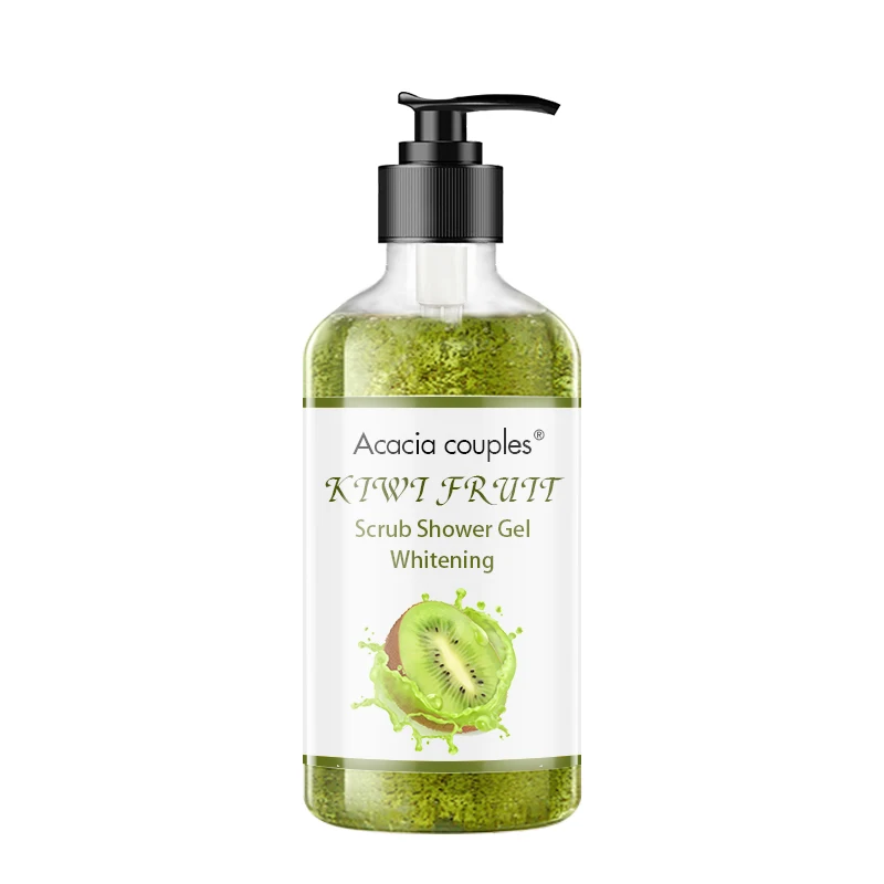 Private Label Hot Selling Best Natural Organic Body Wash Scrub Lemon Fruit Flavor Lightening Shower Gel