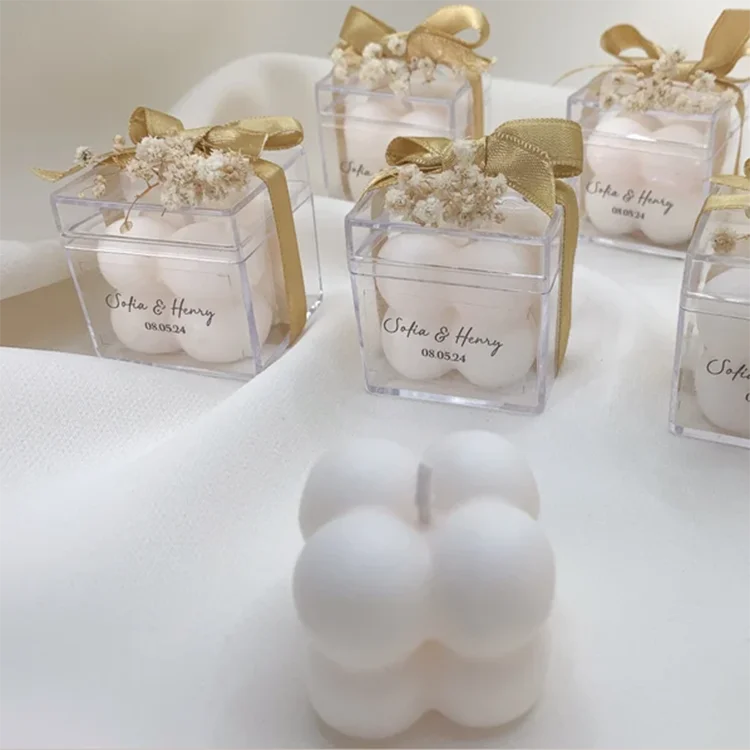 165 Pc Mini Candle Favor Wedding Guest Gifts Wedding Favors For Guests Custom Bubble Cube Candle Wedding Gifts