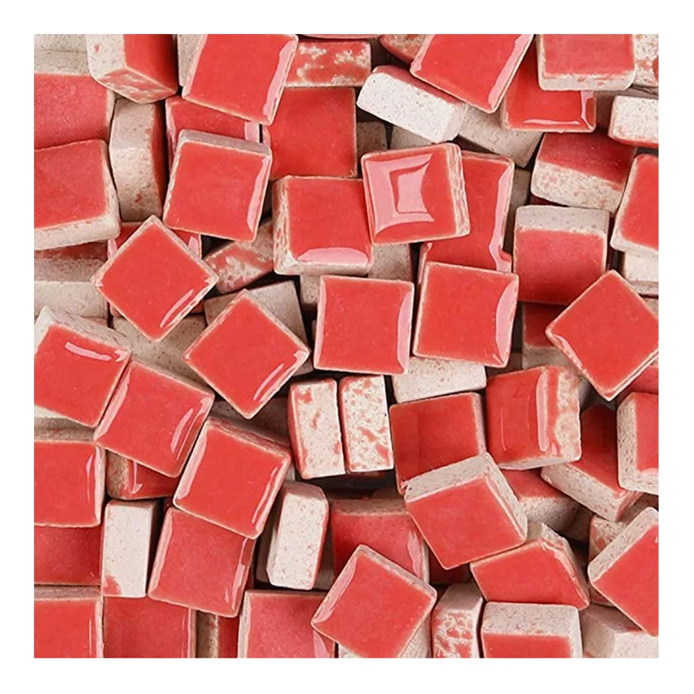 Colorful Ceramic Mosaic Tiles for Crafts Tiny Square Glazed Porcelain Pieces Sheets for Mosaics
