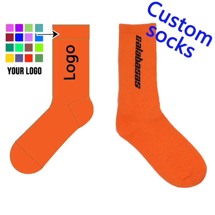 Wholesale High Quality Custom Logo Outdoor Sport White Socks Men Black Letter Running Custom Basketball Socks