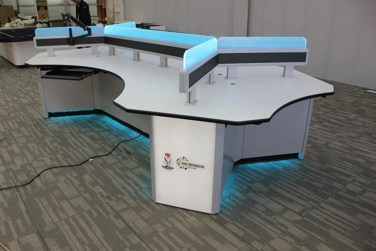 kesino direct sale modular ergonomic console table supplier multi-person wiring management operator workstation console