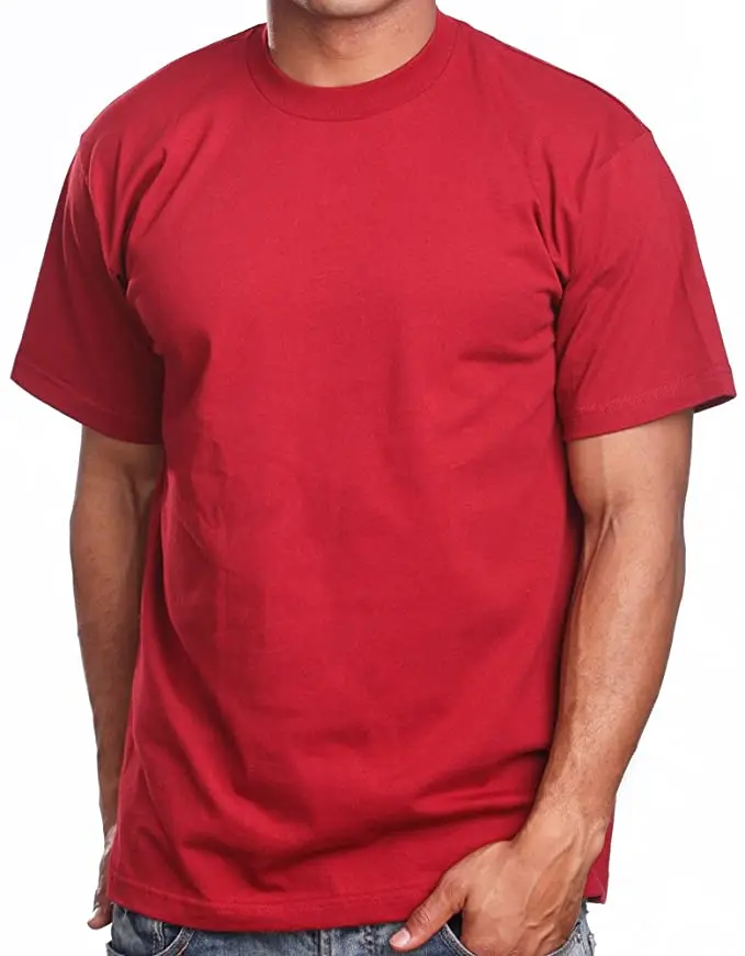 wholesale 100% cotton unisex red plain custom logo printing men T shirt