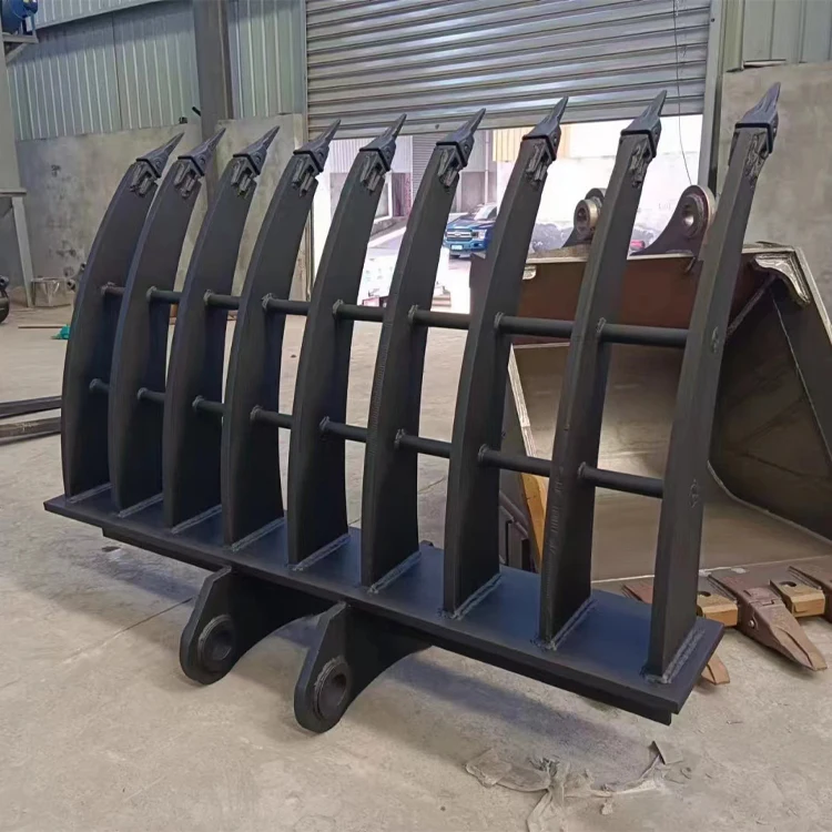 Hot Sale Excavator Root Rake Tilting Rake Bucket Excavator Brushing Rake Excavator Land Clearing