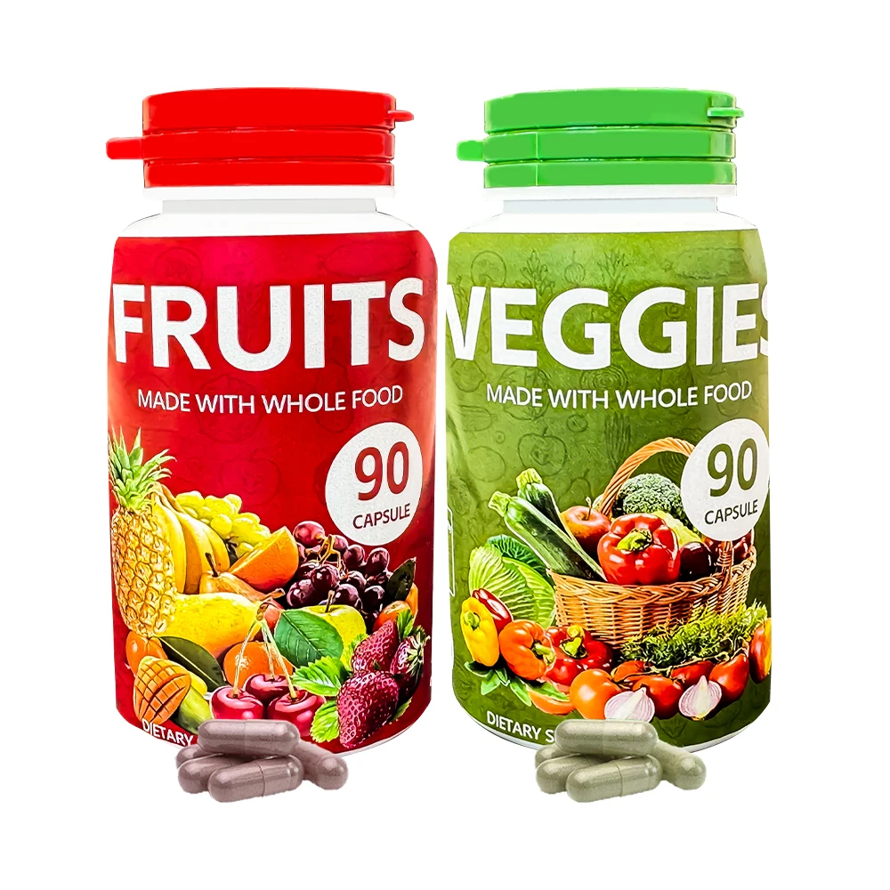 whole food Supplement nature dried mix fruits and veggies capsules   with Organic Vitamins  for Women Men and Kids