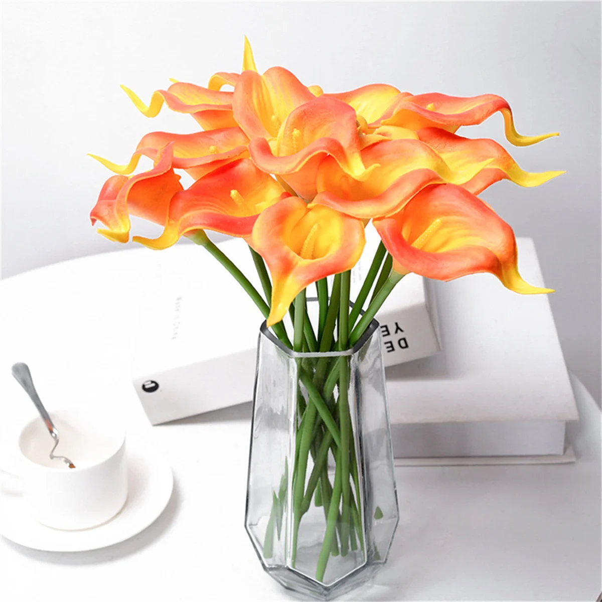 NEW Long Branch Sea Taro Flower Calla Simulation Flower Home Decoration Wedding Banquet Scene Layout Artificial Flowers