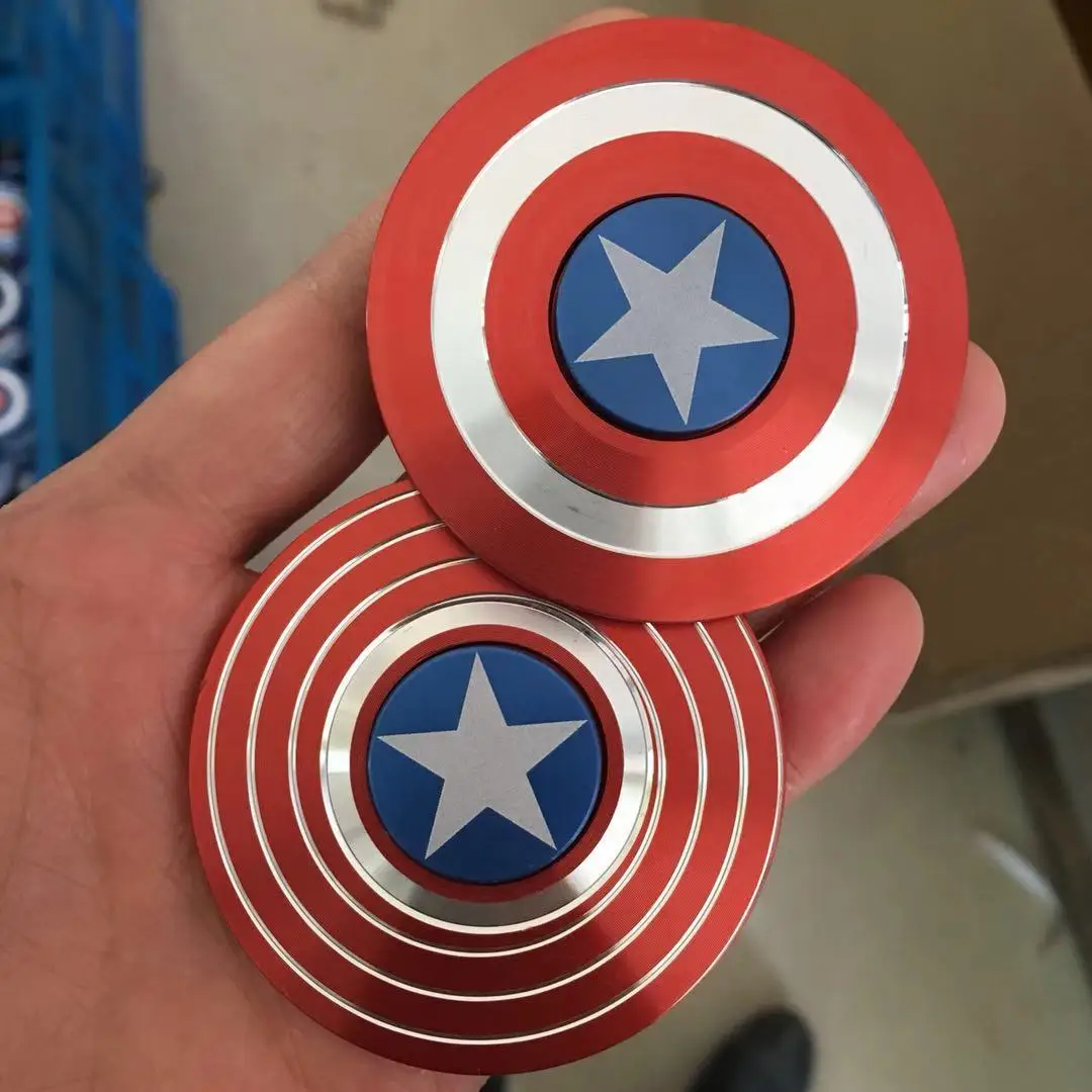 Factory wholesale aluminum alloy American captain fingertip Metal Finger Spinner decompression toy for kid gift Fidget Spinner