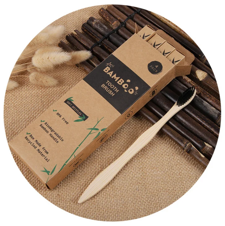 Bamboo Toothbrush Customized for Hotel Home use Adults and Child wooden toothbrush set Soft Set baboo bamboo nano toothbrush