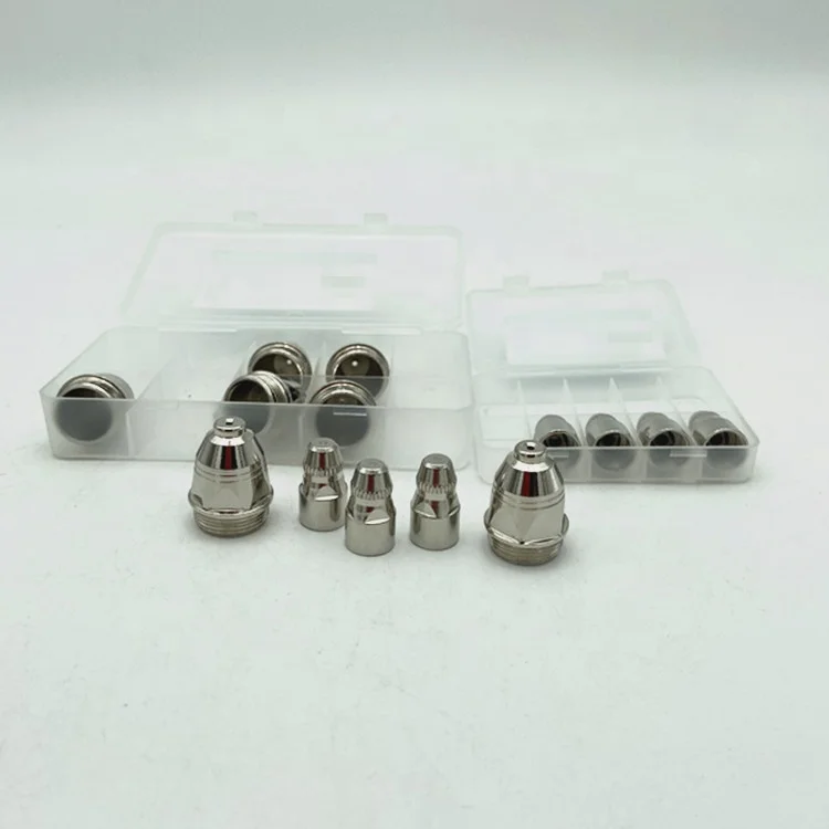 Plasma cutting nozzle and electrode used for P80