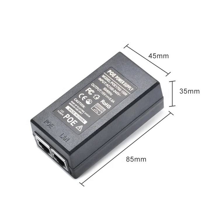 100-240V 50/60Hz Input 48V 05A POE Power Adapter For Switch Ethernet Ap Bridge Communication