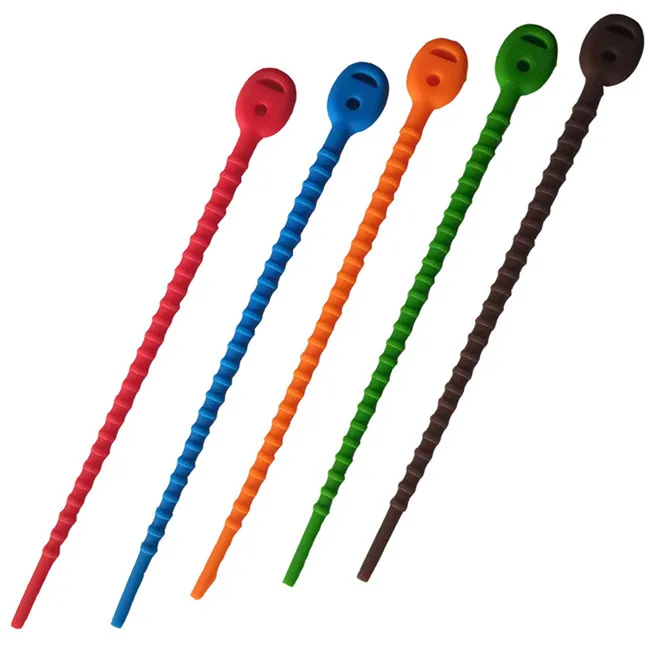 
China Factory Adjustable Twist Wire Ties Rubber Silicone Cable Tie Straps 