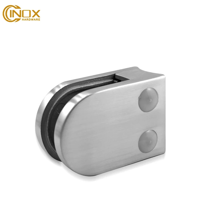Stainless Steel Rails Round D Shape Glass Stainless Hinge Clamp Rounded Pool Fence Glass Clamps Glass Door Clamp