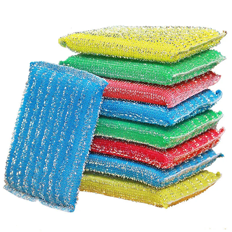 DS2857 Heavy Duty Dish Wash Kitchen Sponge for Pot Non Scratch Scouring Sponge  Steel Scrub Sponges for Dishes Metal Scrubber