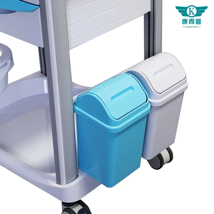 ABS Plastic Anesthesia Medicine Medical Cart Emergency Treatment Drug Trolley Hospital Furniture
