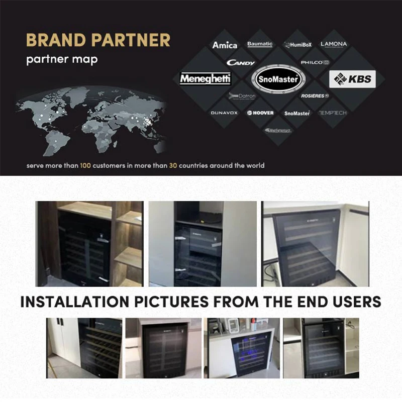 Vinopro Built In 91L 32Bottles Dual Zone Comprressor Beech Shelf  Multifunctional  Wine Cabinet Refrigerator Fridge Cooler