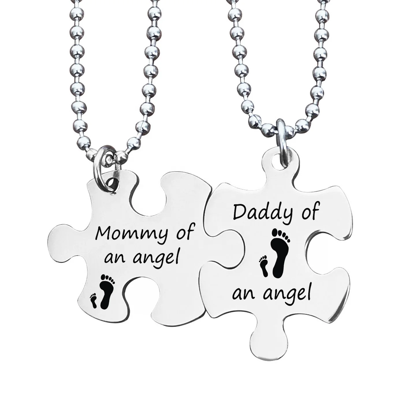 Wowei Customized Engraving Stainless steel puzzle piece best friend gift pendant for Men Women Couple Jewelry necklace