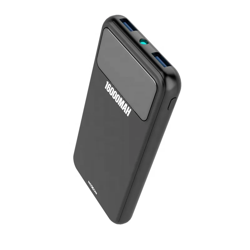 MOXOM Big Capacity 16000mah Power Bank LCD Eva 2 USB Ports Portable Charger for iphone/xiaomi/samsung