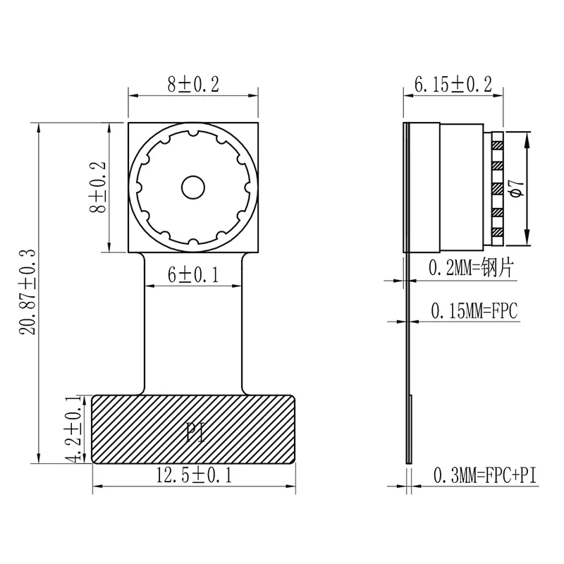 Manufacturer Price OV7725 0.3MP Scanning Code VGA 60fps Night Vision DVP Camera Module