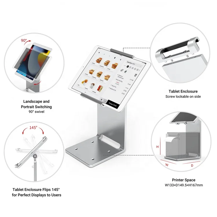 Высококачественная алюминиевая регулируемая подставка для планшета Counter Top POS система Подставка iPad