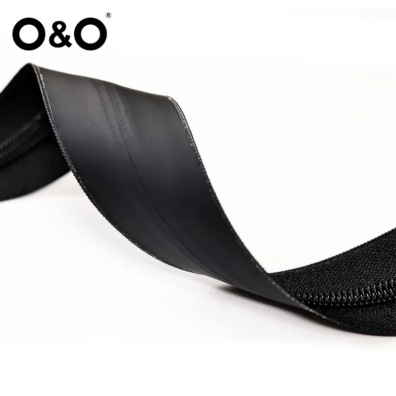 O&O - Wholesale nylon waterproof long chain zipper with PU/ TPU/PVC material waterproof zipper Roll